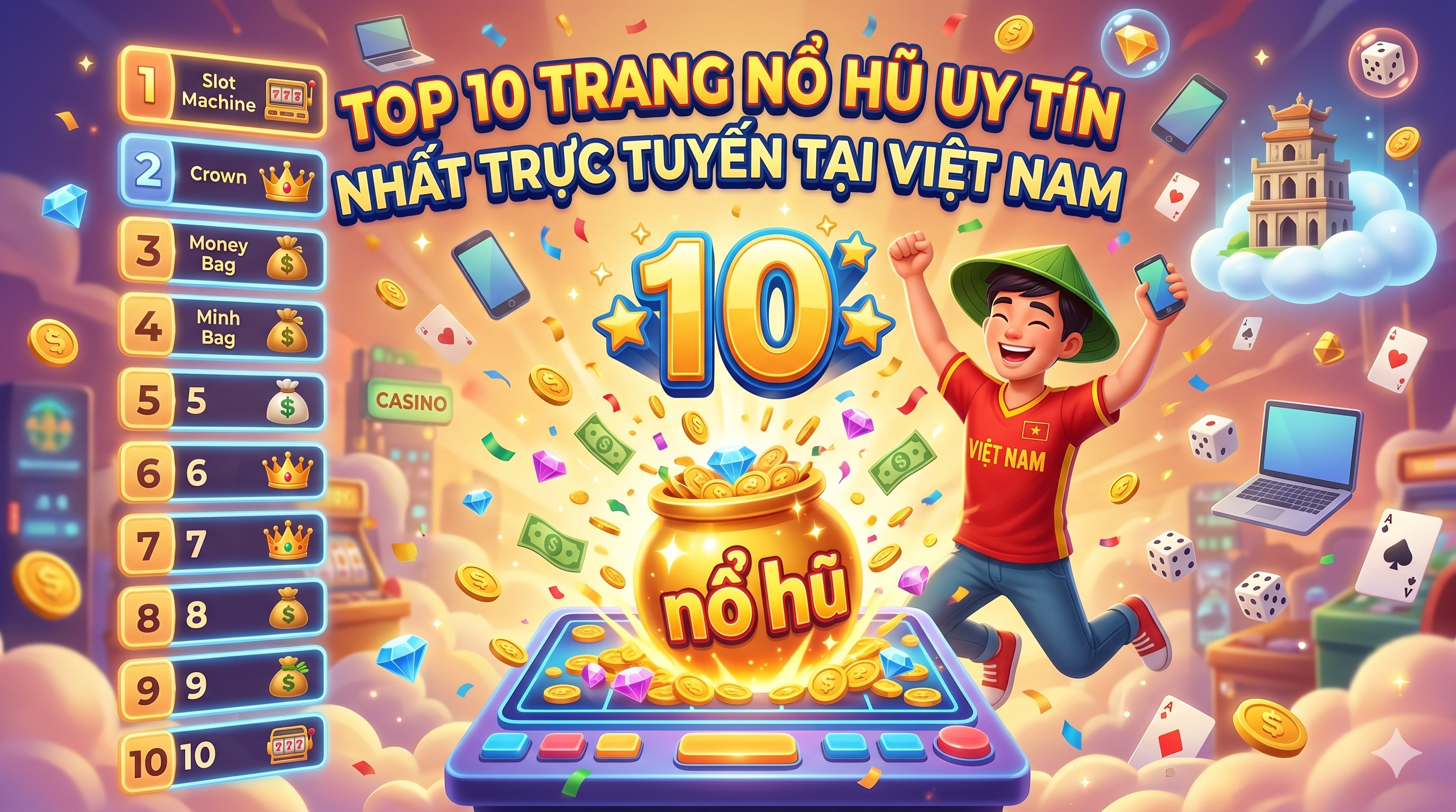 Banner Top 10 Trang Nổ Hũ Uy Tín Nhất Trực Tuyến