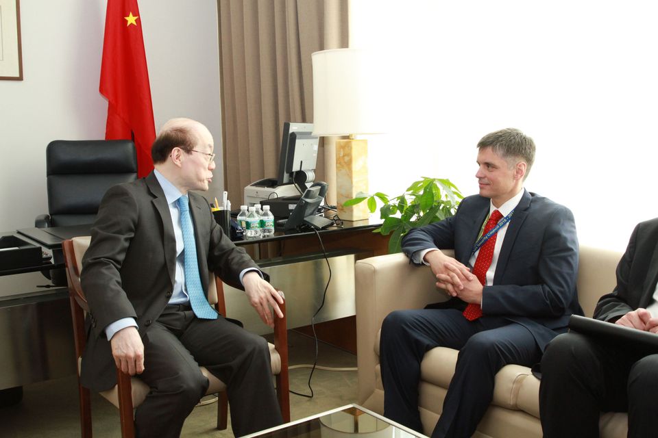 Заступник Міністра — керівник апарату В. Пристайко провів зустріч з Головою РБ ООН, Постійним представником КНР при ООН Дж. Ліу