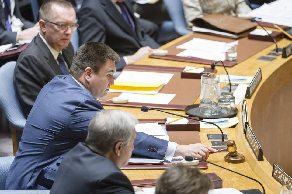 Російська агресія проти України має на меті зруйнувати європейську і трансатлантичну єдність як основу світової системи безпеки - Павло Клімкін у РБ ООН