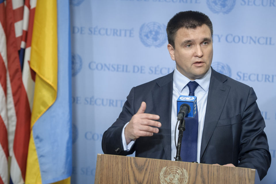 Foreign Minister of Ukraine Pavlo Klimkin to chair the United Nations Security Council open debate on conflicts in Europe 
